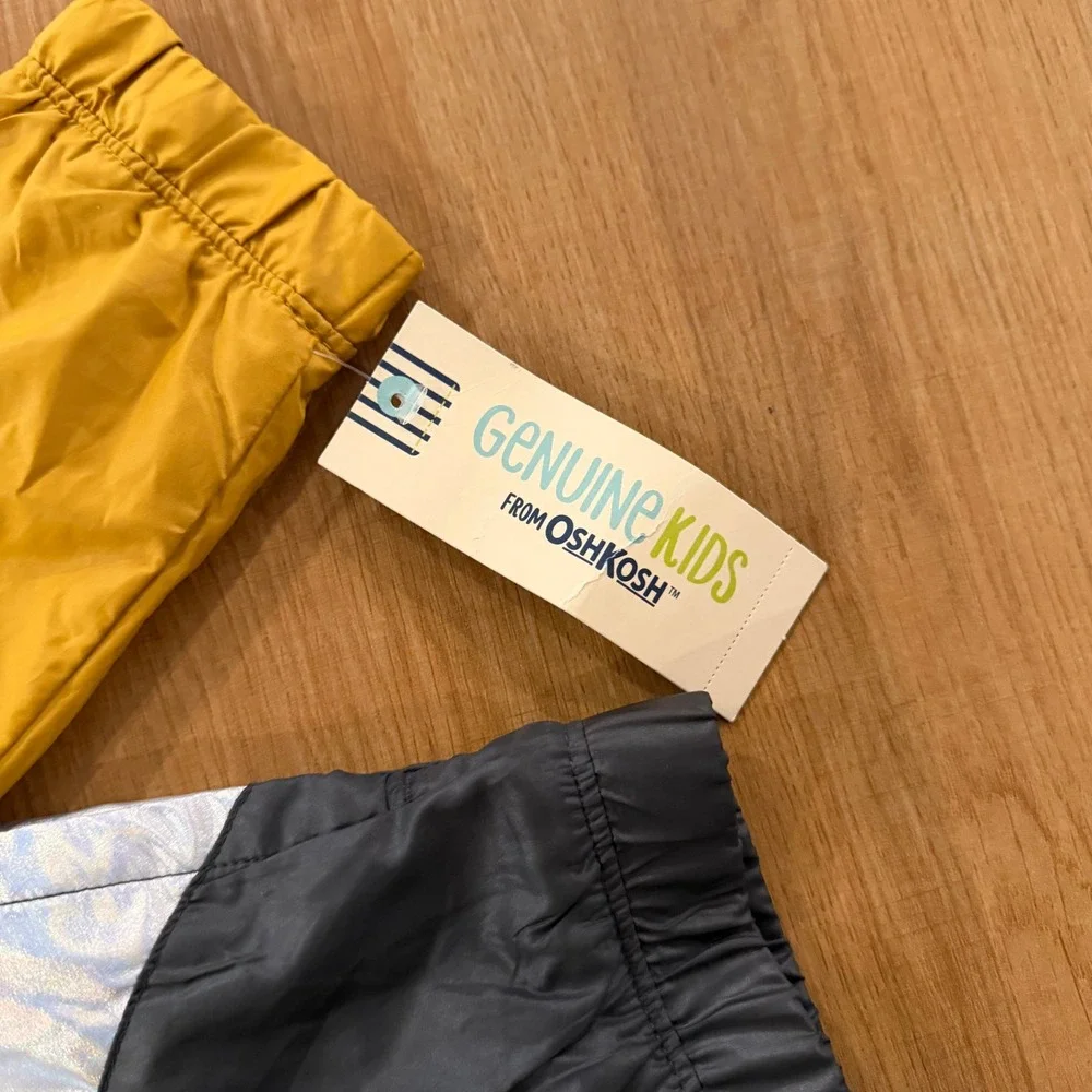 Genuine Kids OshKosh Boys Yellow Grey Holographic‎ Windbreaker Jacket 5T NWT